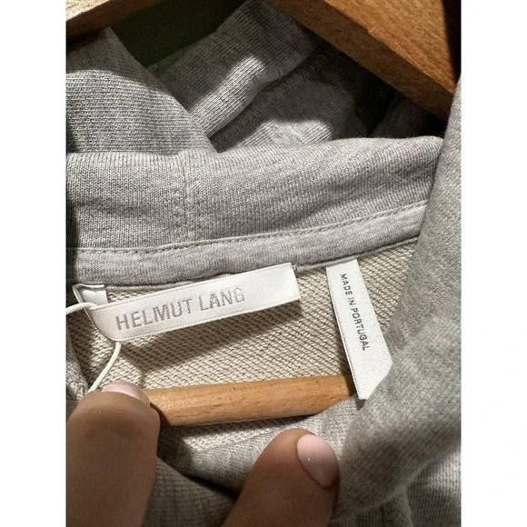 Helmut Lang Core Hoodie Logo Sweatshirt Size M VAPOR HEATHER L09HM521 Unisex​​​ - Picture 4 of 9